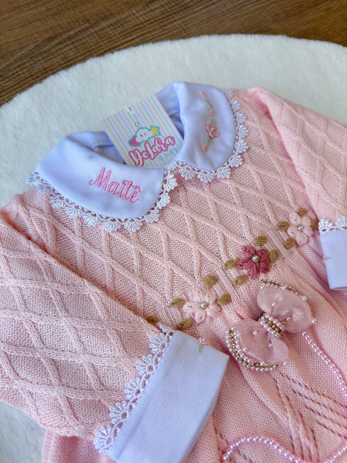 Saída De Maternidade Feminina Bebê algodão Maitê - ACOMPANHA BODY