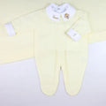 Saída De Maternidade Masculina Bebê Tricô 5 Peças Londres - ACOMPANHA BODY PERSONALIZADO                                                                        Amarelo