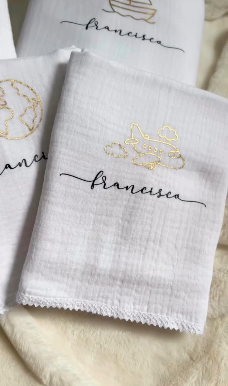 Kit de Fraldinha Personalizado Francisco | 6 Peças Personalizadas