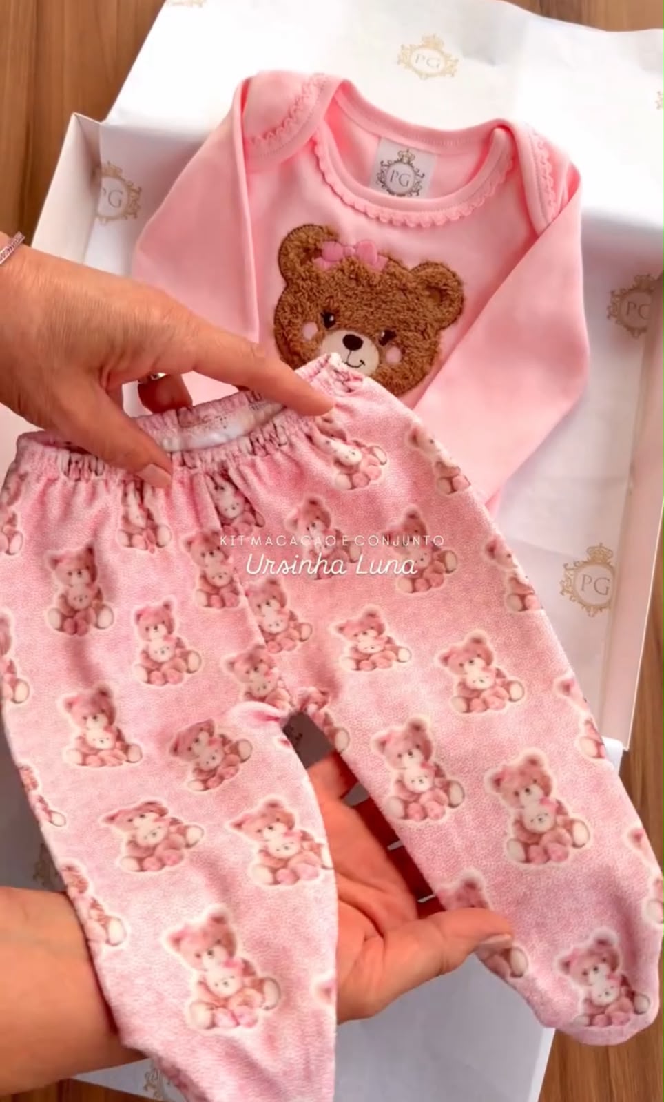 Kit Maternidade Personalizado Completo FEMININA Ursinha Laura | Personalize Com o Nome da sua princesa