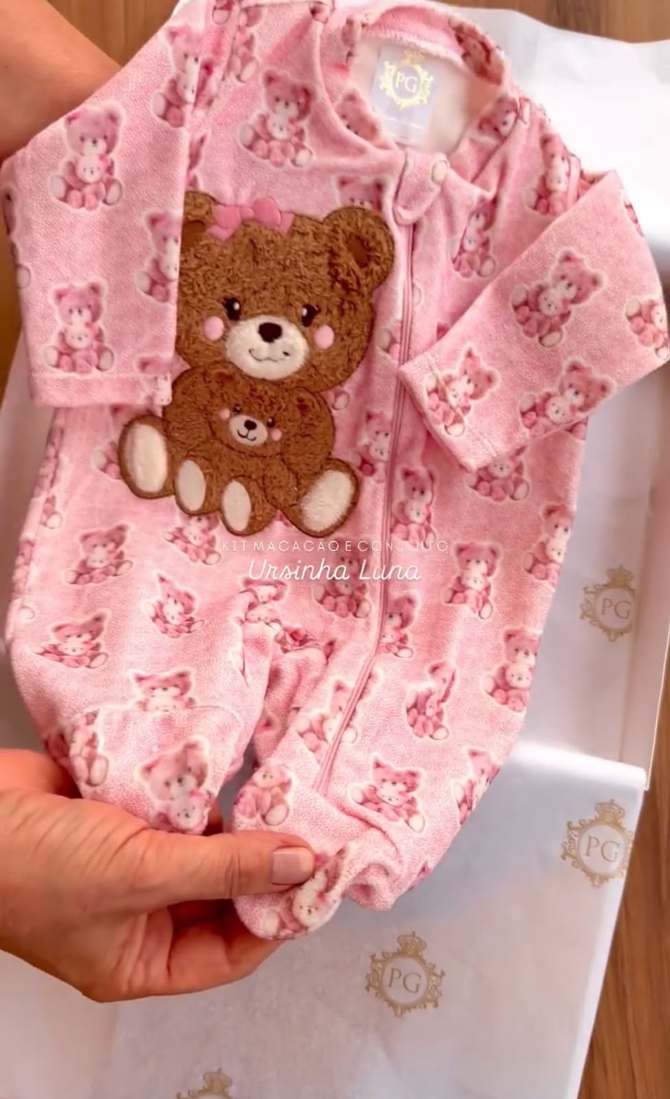 Kit Maternidade Personalizado Completo FEMININA Ursinha Laura | Personalize Com o Nome da sua princesa