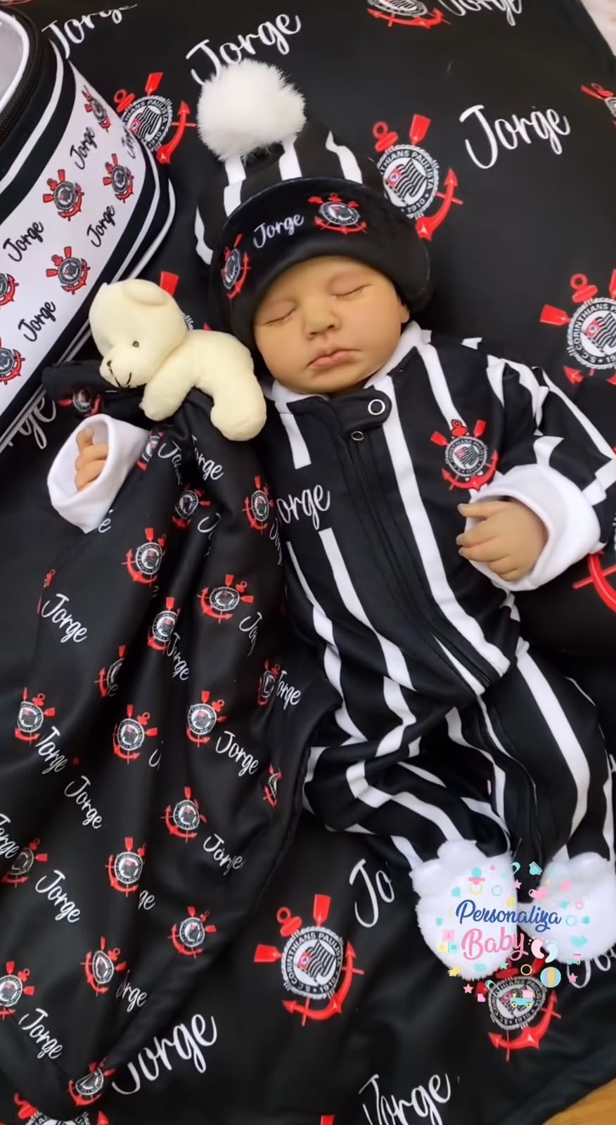 Kit Maternidade Personalizado Completo MASCULINA Corinthians | Personalize Com o Nome do seu Príncipe