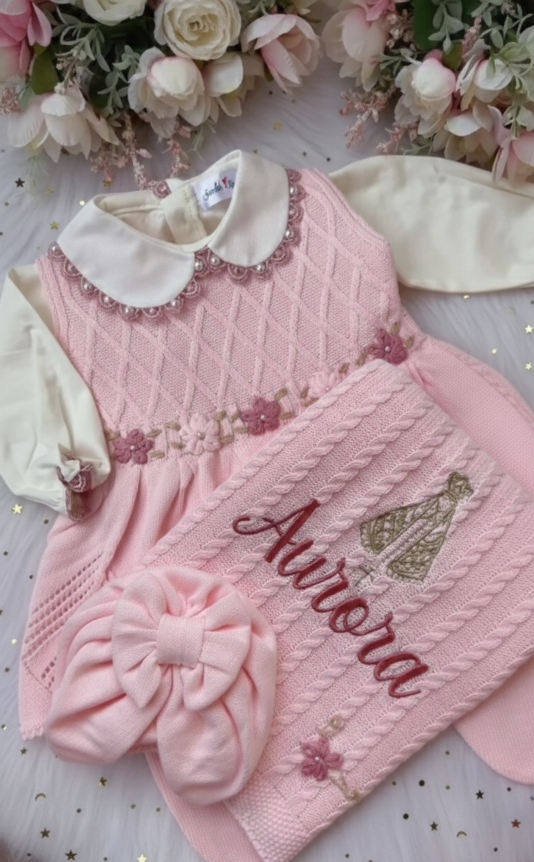 Kit Saída Maternidade Aurora Princesa Rosa 6 Peças
